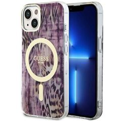 Original Case IPHONE 14 Guess Hardcase Leopard MagSafe (GUHMP14SHLEOPWP) pink 3666339115678