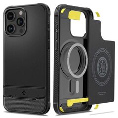 Case APPLE IPHONE 15 PRO Spigen Rugged Armor MagSafe Matte black 8809896750349