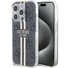 Original Case APPLE IPHONE 15 PRO MAX Guess Hardcase IML 4G Gold Stripe (GUHCP15XH4PSEGK) black 3666339222710