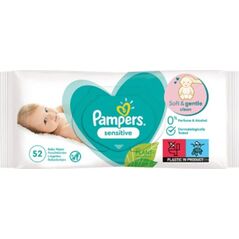 Pampers Sensitive 1x52pt moisturised wipes.