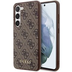 Guess GUHCS23SG4GFBR S23 S911 brown/brown hard case 4G Metal Gold Logo