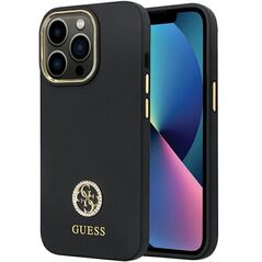 Guess GUHCP13XM4DGPK case for iPhone 13 Pro Max 6.7&quot; - black Silicone Logo Strass 4G