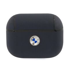 BMW BMAPSSLNA AirPods Pro cover granatowy/navy Geniune Leather Silver Logo