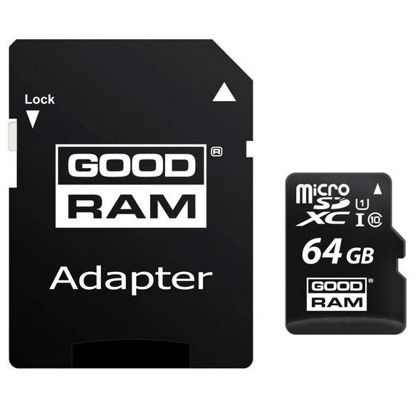 41/5000 64GB CL10 GOODRAM memory card + Adapter 5908267930151