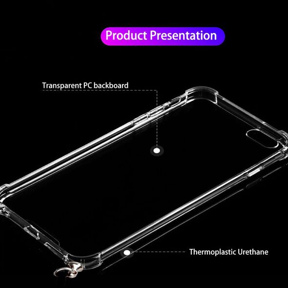 Θήκη Σιλικόνης με Κορδόνι Sonique Armor Clear Samsung Galaxy S24 Plus Λιλά 5210312024389