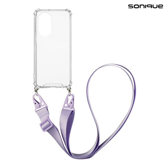 Θήκη Σιλικόνης με Strap Sonique Armor Clear Honor 50 5G / Nova 9 Λιλά 5201101902384