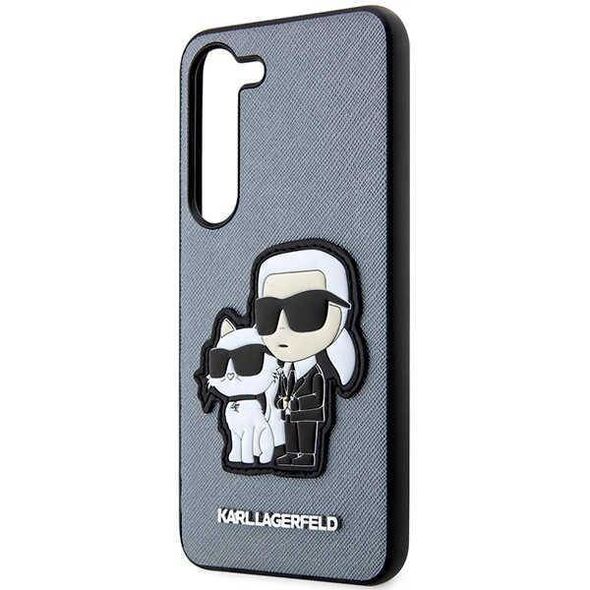 Original Case SAMSUNG GALAXY S23+ Karl Lagerfeld Hardcase Saffiano Karl & Choupette (KLHCS23MSANKCPG) gray 3666339117894