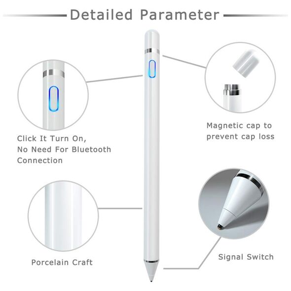 Techsuit Techsuit - Stylus Pen (JA05) - Active, Aluminum Alloy, Android, iOS, Microsoft, with Charging Cable - Red 5949419057876 έως 12 άτοκες Δόσεις