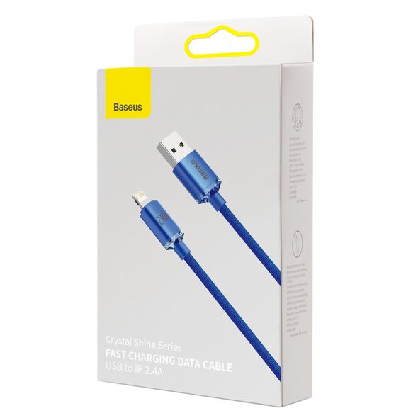 Baseus Baseus - Data Cable Crystal Shine (CAJY000103) - USB to Lightning, 2.4A, 2m - Blue 6932172602727 έως 12 άτοκες Δόσεις