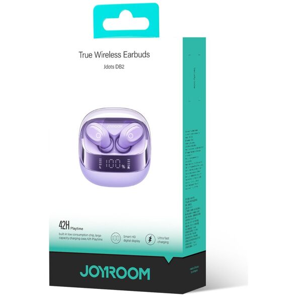 JoyRoom Casti Bluetooth 5.3, True Wireless, Digital Display, IP54 -JoyRoom (JR-DB2) - Purple 6941237112057 έως 12 άτοκες Δόσεις