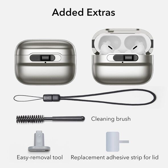 ESR Husa pentru Apple AirPods Pro 1 / 2 - ESR Pulse Magnetic HaloLock - Titanium 4894240190906 έως 12 άτοκες Δόσεις