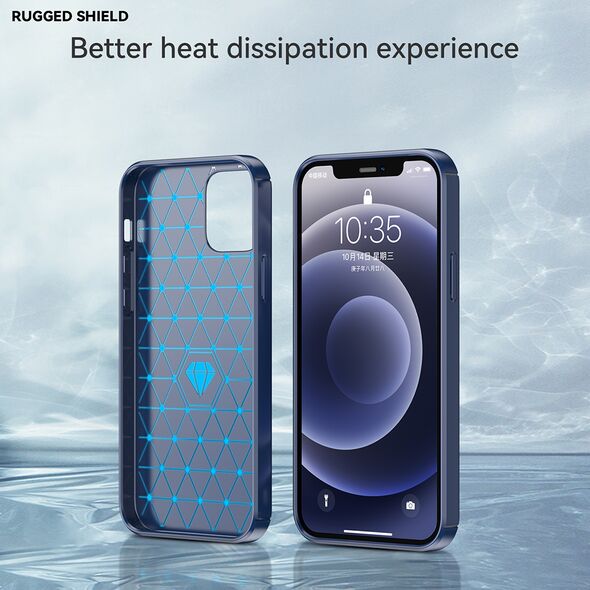 Techsuit Husa pentru iPhone 12 - Techsuit Carbon Silicone - Blue 5949419164581 έως 12 άτοκες Δόσεις