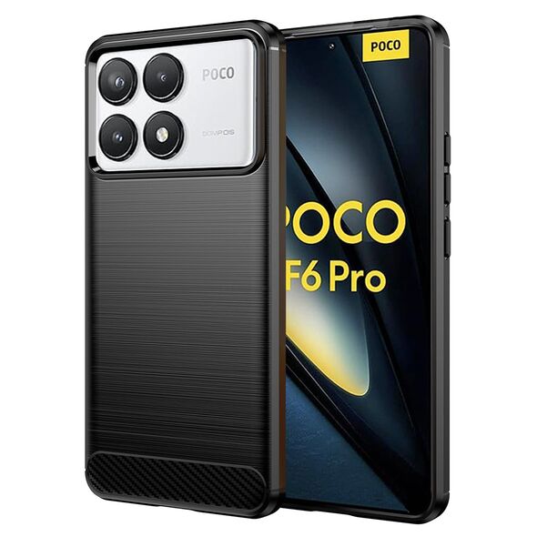 Techsuit Case for Xiaomi Poco F6 Pro - Techsuit Carbon Silicone - Black 5949419191341 έως 12 άτοκες Δόσεις