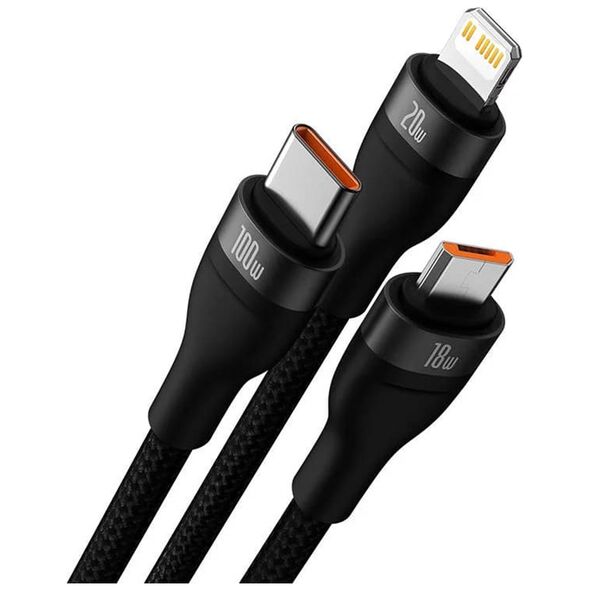 Baseus Data Cable, Type-C, 100W, 1.5m - Baseus Flash Series 2 (CASS030201) - Black 6932172608774 έως 12 άτοκες Δόσεις