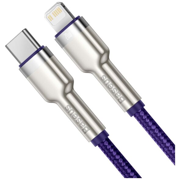 Baseus Type-C to Lightning Cable, Fast Charging PD20W, 480Mbps, 2.4A, 1m - Baseus Cafule Series Metal (CATLJK-A05) - Purple 6953156202085 έως 12 άτοκες Δόσεις