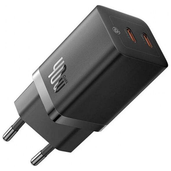 Baseus Char charger 2x Type-C, GaN, Fast Charging, 40W - Baseus (CCGP180101) - Black 6932172627904 έως 12 άτοκες Δόσεις