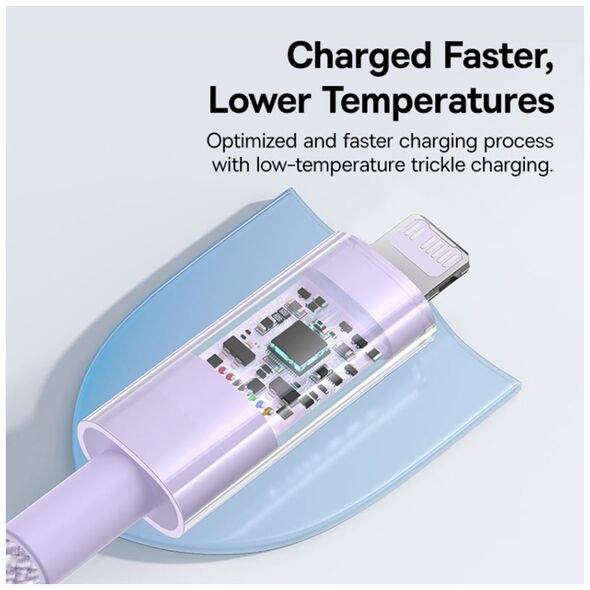 Baseus Cable USB-C to Lightning, Fast Charging 20W, 2m - Baseus Gem (P10373001511-01) - Nebula Purple 6932172658915 έως 12 άτοκες Δόσεις