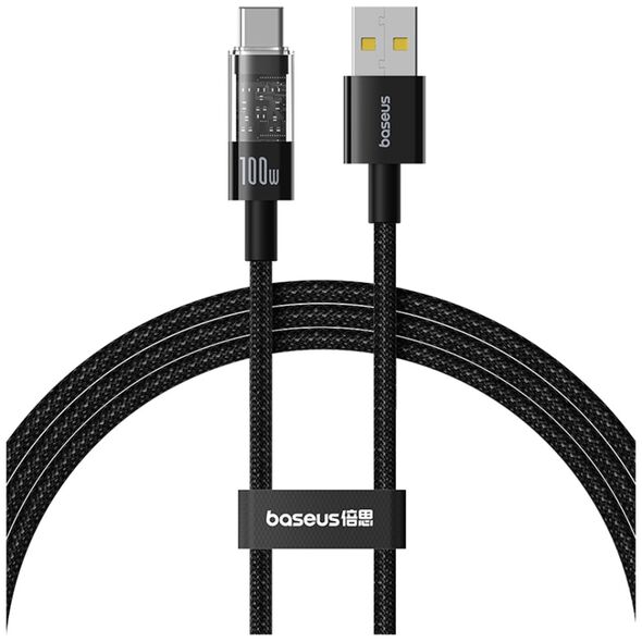 Baseus USB to Type-C cable, Super Fast Charging 100W, 1m - Baseus Gem (P1037373002111-00) - Cluster Black 6932172658748 έως 12 άτοκες Δόσεις