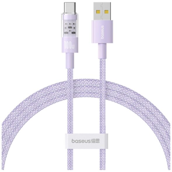 Baseus USB to Type-C cable, Super Fast Charging 100W, 1m - Baseus Gem (P10373002511-00) - Nebula Purple 6932172658687 έως 12 άτοκες Δόσεις