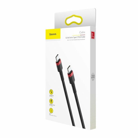 Baseus Baseus - Data Cable Cafule (CATKLF-G91) - Type-C to Type-C, PD2.0 60W Flash Charging, 20V, 3A, 1m - Red / Black 6953156285217 έως 12 άτοκες Δόσεις