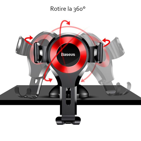 Baseus Baseus - Car Holder Osculum (SUYL-XP09) - Gravity Grip for Dashboard, Windshield - Black / Red 6953156268784 έως 12 άτοκες Δόσεις