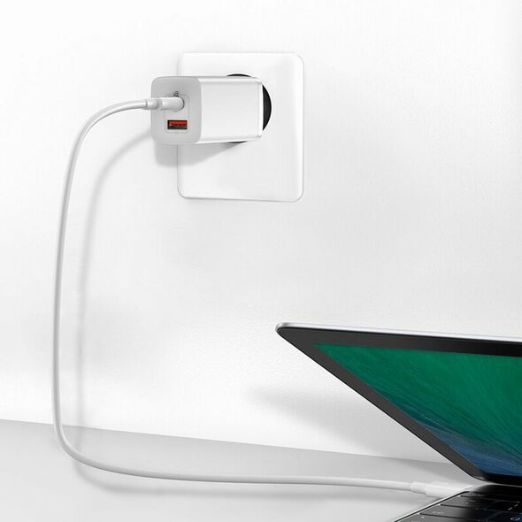 Baseus EU USB Charger, Type-C, 65W - Baseus GaN Lite (CCGAN2L-B02) - White 6953156232945 έως 12 άτοκες Δόσεις