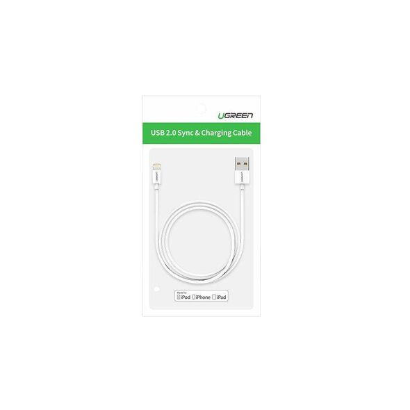 UGREEN Nickel plated Lightning Cable MFi 2m (white) 6957303827305