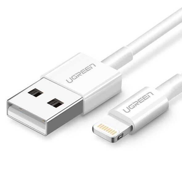 UGREEN Nickel plated Lightning Cable MFi 2m (white) 6957303827305