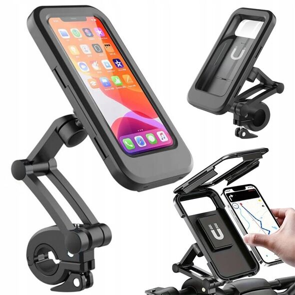 Solid Waterproof Bicycle Phone Holder Lockable 360 ​​Degree Protection Black 5904161147527