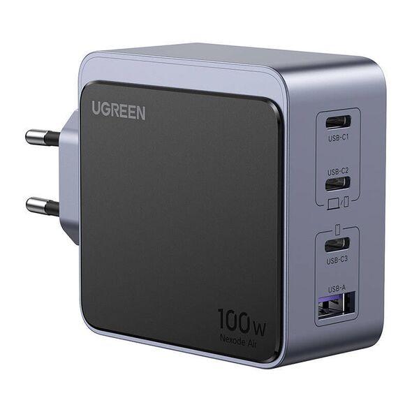 Wall charger Ugreen Nexode Air 100W, 3x USB-C, USB (gray) 6941876230433