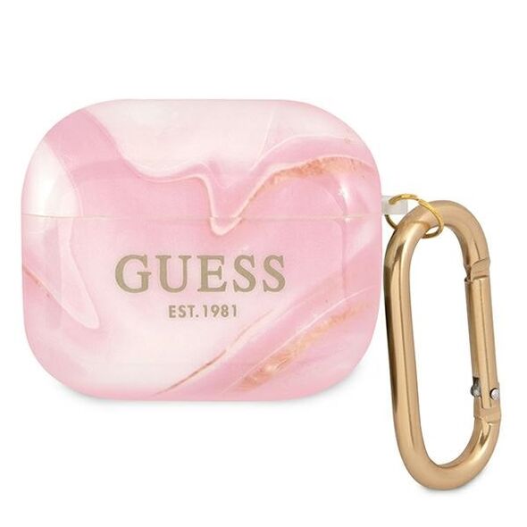 Guess GUA3UNMP AirPods 3 cover pink/pink Marble Collection 3666339010195