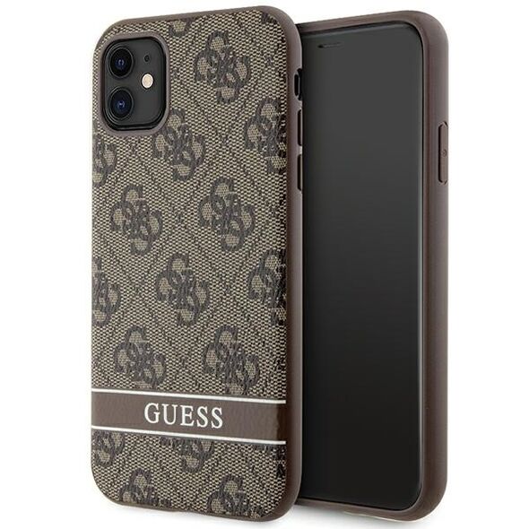 Guess GUHCN61P4SNW iPhone 11 / Xr brown/brown hardcase 4G Stripe 3666339170110