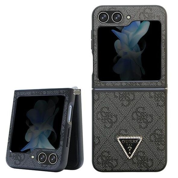 Guess GUHCZF5P4TDPK F731 Z Flip5 case - black Leather 4G Diamond Triangle 3666339173890