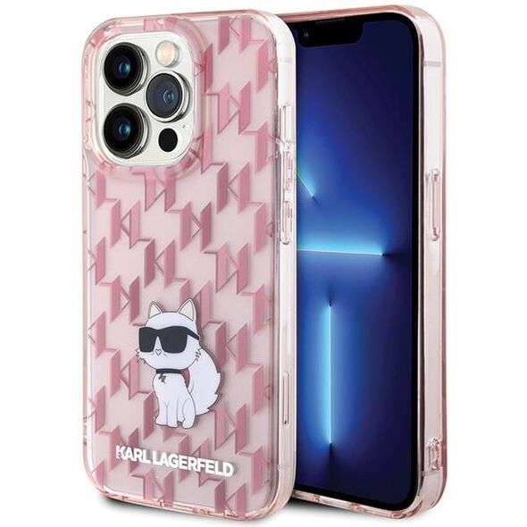 Karl Lagerfeld Monogram Choupette case for iPhone 15 Pro Max - pink 3666339163747