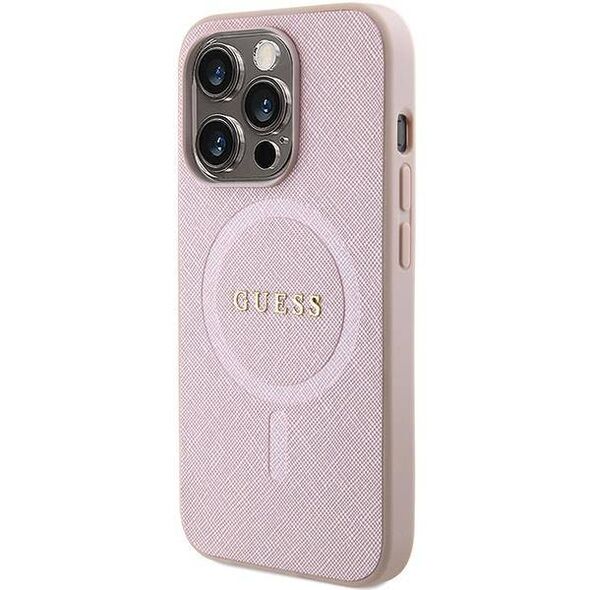 Original Case APPLE IPHONE 15 PRO MAX Guess Hardcase Saffiano MagSafe (GUHMP15XPSAHMCP) pink 3666339156213