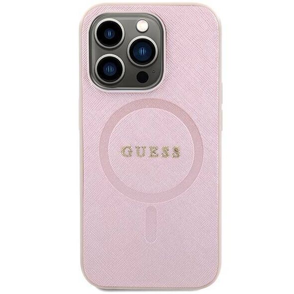 Original Case APPLE IPHONE 15 PRO MAX Guess Hardcase Saffiano MagSafe (GUHMP15XPSAHMCP) pink 3666339156213