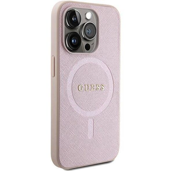 Original Case APPLE IPHONE 15 PRO MAX Guess Hardcase Saffiano MagSafe (GUHMP15XPSAHMCP) pink 3666339156213