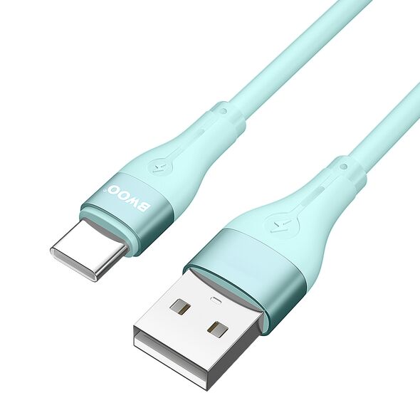 BWOO Minimalist Silicone 3A Cable X280C USB-A to USB-C green 6933654810845