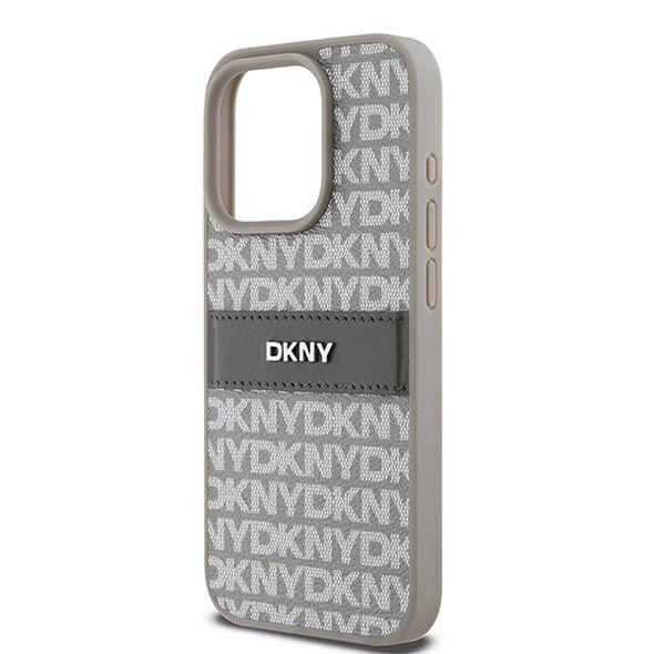 DKNY case for iPhone 15 Pro Max 6,7&quot; DKHCP15XPRTHSLE pink hc pu repeat texture pattern w tonal stripe 3666339260569