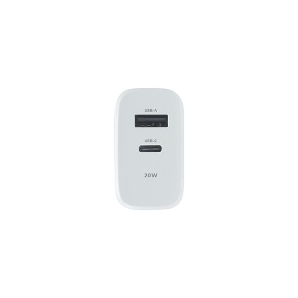 Maxlife MXTC-10-20AC PD QC charger 1x USB-C 1x USB 20W white 5907457789838