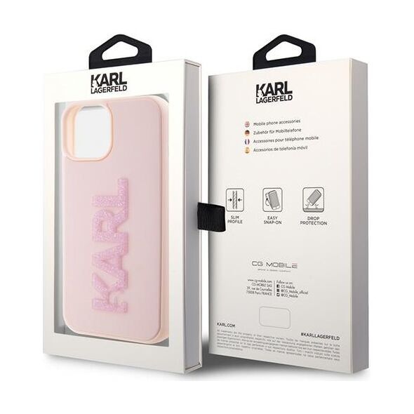 Karl Lagerfeld case for iPhone 15 6,1&quot; KLHCP15S3DMBKCP pink HC 3D Logo Glitter 3666339166472