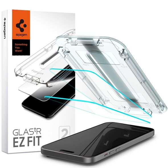 Spigen tempered glass GLAS.TR &quot;EZ FIT&quot; 2-pack for iPhone 15 6,1&quot; clear 8809896752244