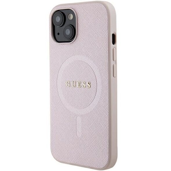 Guess case for iPhone 15 Plus 6.7&quot; GUHMP15MPSAHMCP pink hardcase Saffiano MagSafe 3666339156190