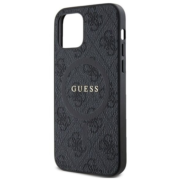 Guess case for iPhone 12 / 12 Pro 6,1&quot; GUHMP12MG4GFRK black HC MAGSAFE PU 4G RING CLASSIC LOGO 3666339226237