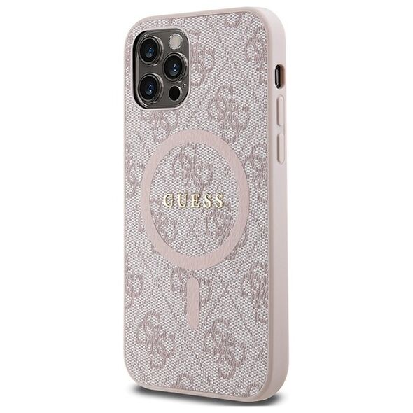 Guess case for iPhone 12 / 12 Pro 6,1&quot; GUHMP12MG4GFRP pink HC MAGSAFE PU 4G RING CLASSIC LOGO 3666339226657