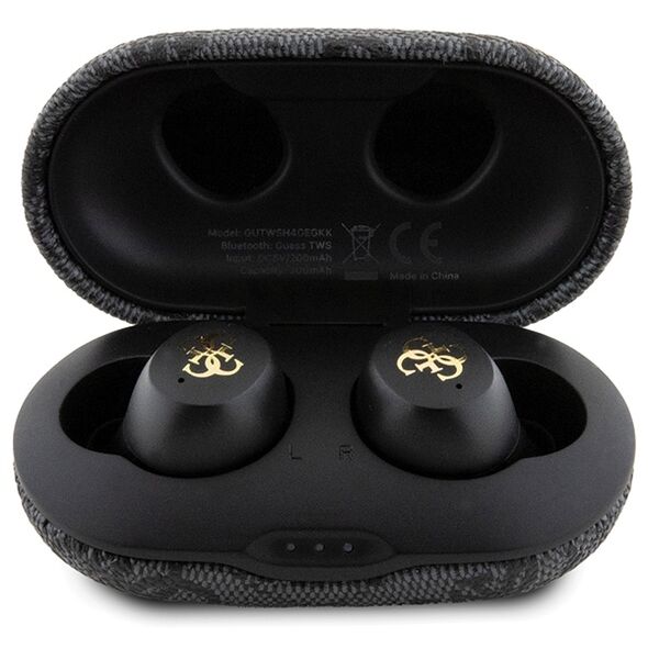 Guess Bluetooth earphones GUTWSP4EGK TWS ENC 4G PU METAL LOGO black 3666339220839