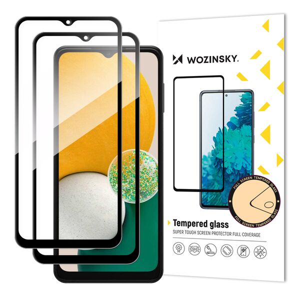 Wozinsky Set of 2x Super Strength Full Glue Tempered Glass Full Screen with Frame Case Friendly Samsung Galaxy A13 5G / A23 / A23 5G Black 9145576238820