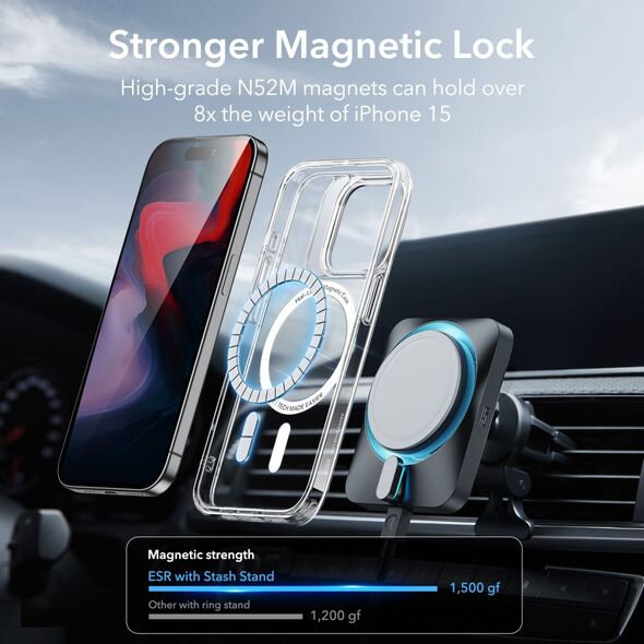 ESR Husa pentru iPhone 15 Pro - ESR Classic Hybrid HaloLock Kickstand - Clear 4894240176535 έως 12 άτοκες Δόσεις