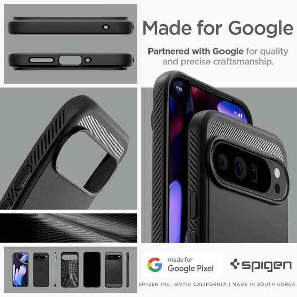 Case for GOOGLE PIXEL 9 PRO XL Spigen Rugged Armor Matte black 8809971226585