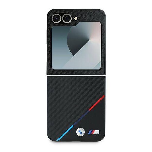 Original Case SAMSUNG GALAXY Z FLIP 6 BMW Hardcase Carbon Tricolor (BMHCZF623PUDTK) black 3666339321994